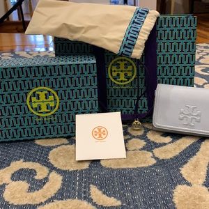 Thea medium flap Tory Burch wallet blue